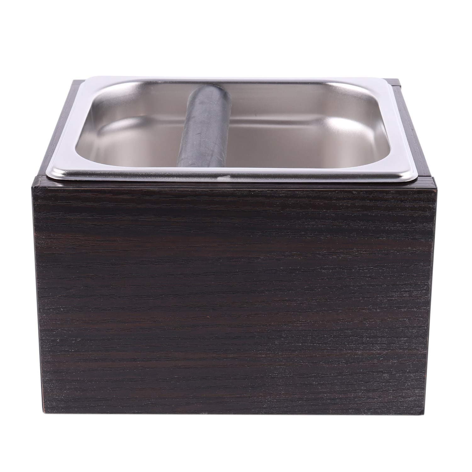 Luntus Wood Trash Can Coffee Knock Box Espresso Grounds Container Residue For Barista With Handle Coffee Residue Bucket Grind Waste Bin