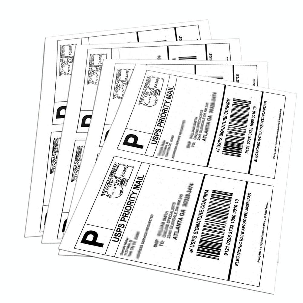 - 9527 Product 8.5" x 5.5" Half Sheet Self Adhesive Shipping Labels for Laser & Inkjet Printers, Easy to Peel Label, 100 Sheet 8.5 x 11 Address Labels, 2 Labels per Sheet (200 Labels)
