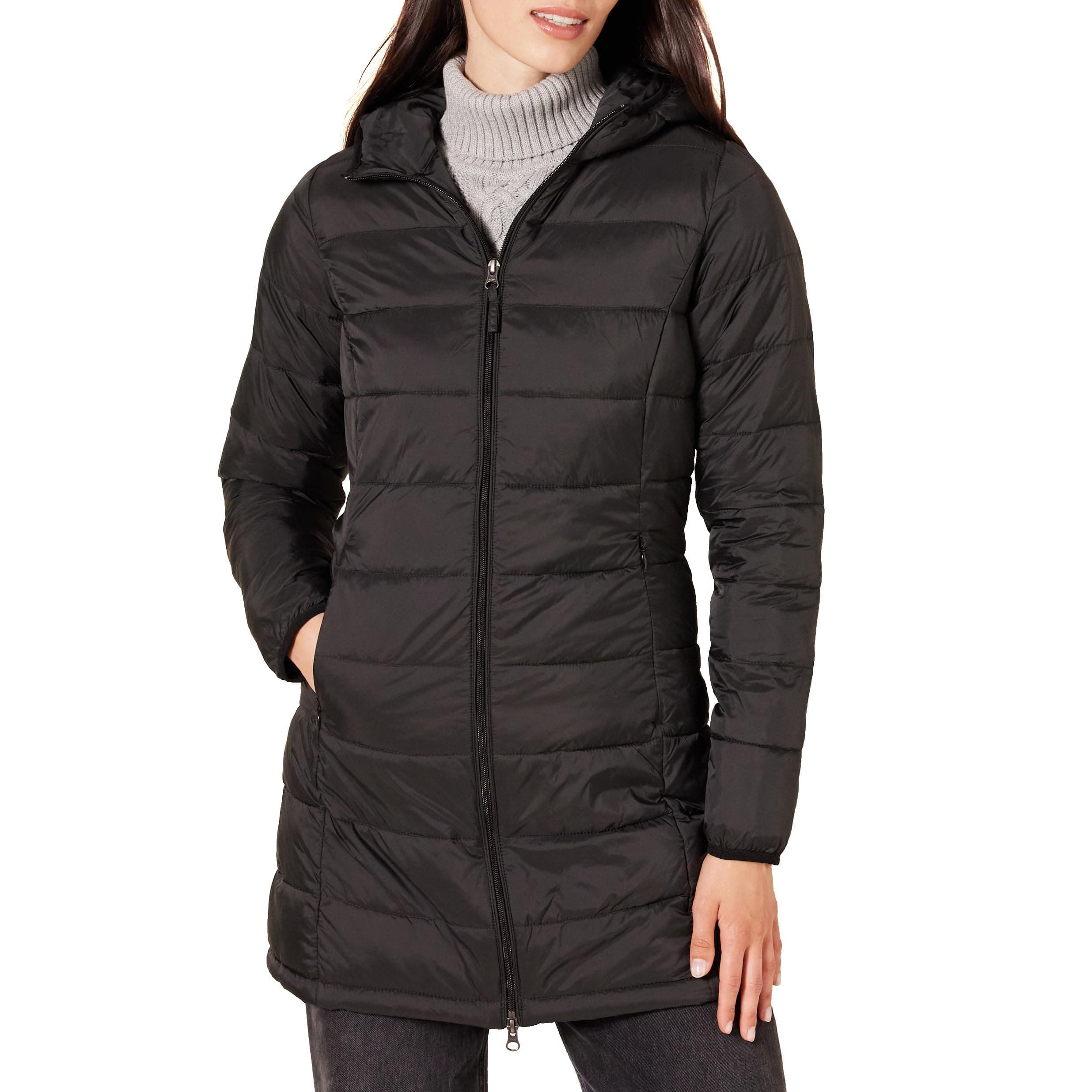 womens Lightweight Water-Resistant Packable Hooded Puffer Coat (Available in Plus Size)