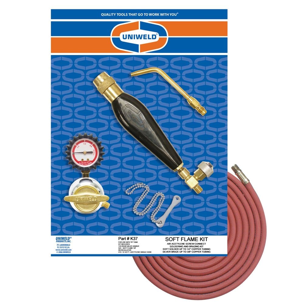 K37 Air/Acetylene Soft Flame Kit for B Tank with TH3 Handle and S23 Screw Connect Tip