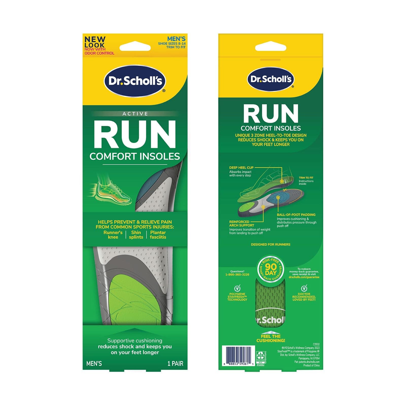 Run Active Comfort Insoles,Trim to Fit Inserts