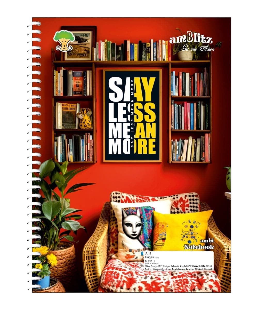 amblitz Spiral Notebook | 300 Pages | A4 Size | Single Line Ruled | Beautiful Covers with Motivational Quotes | Pack of 1 | School College Student Notemaking Notebook | 70 GSM Thick Paper