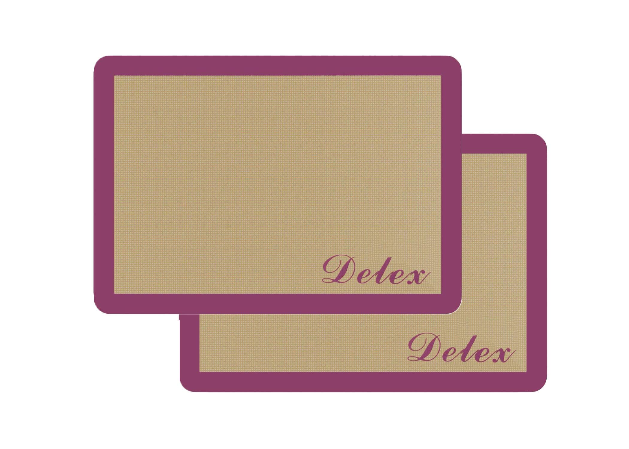 Delex Silicone Baking Mat Sheet, Non Stick, Baking Tray Liner (28 x 38cm) Reusable Easy to Clean, Healthy Cooking Mat, Professional Grade Bakeware Pack of 2