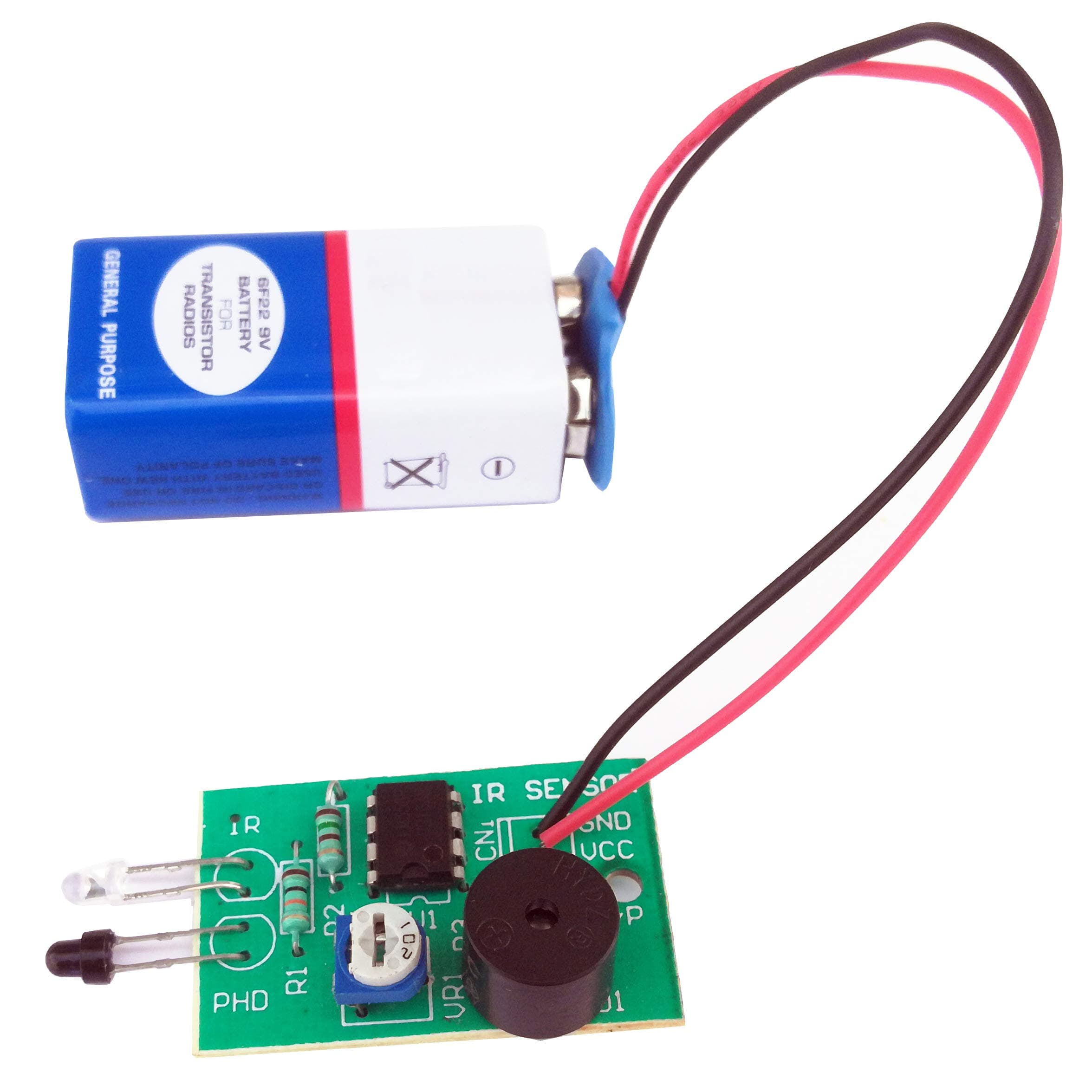 Kit4Curious IR Sensor Buzzer Security Alarm Complete kit with Instruction Manual