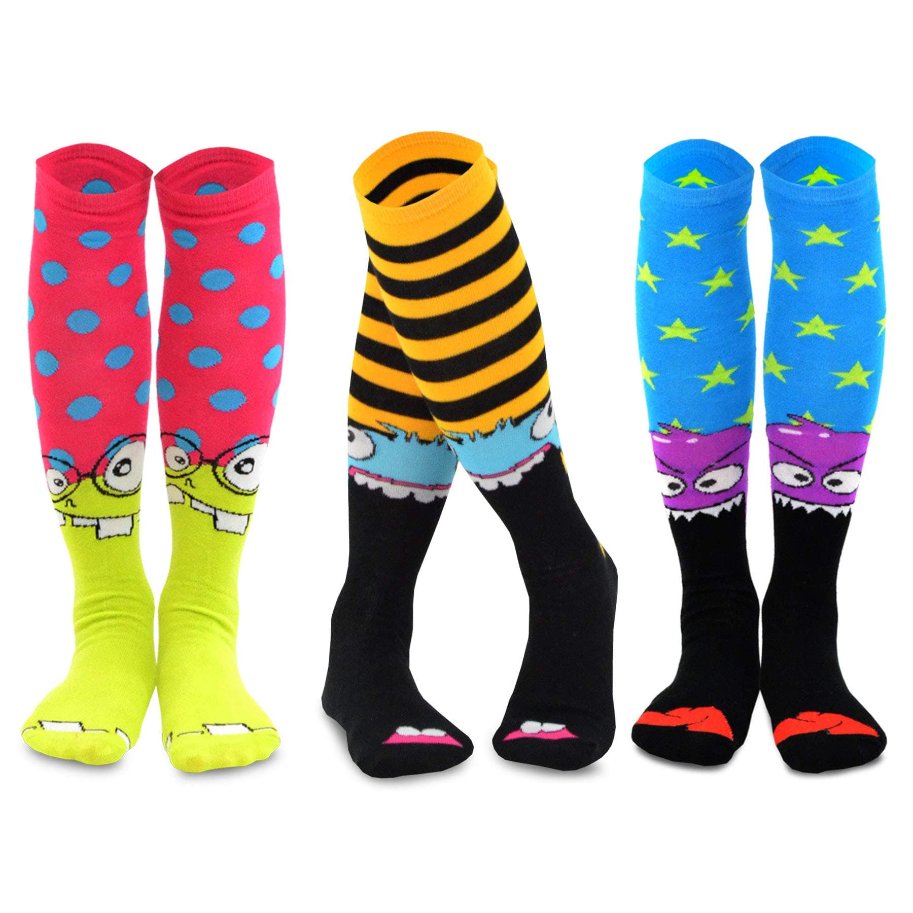 Silly Monster Knee High Socks 3Pairs