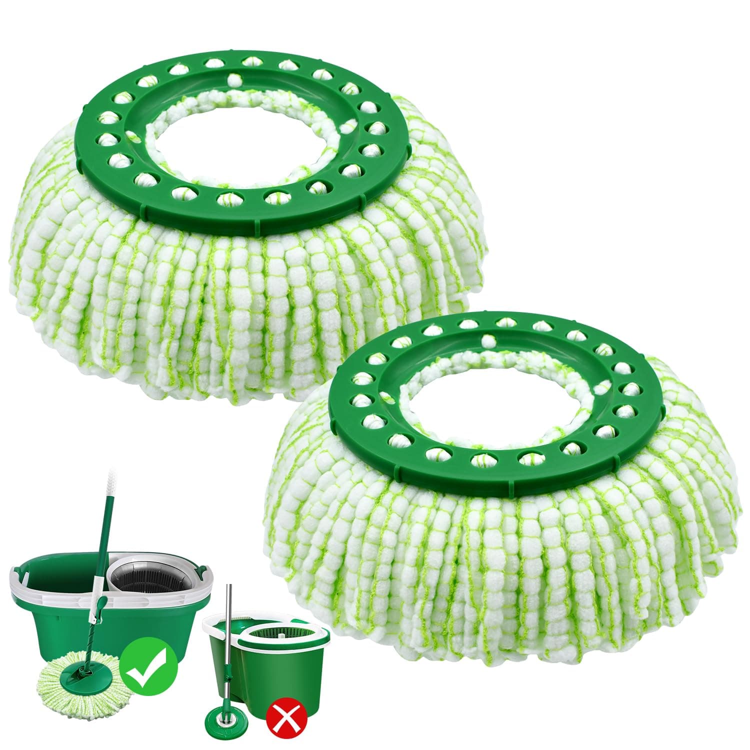 Tornado Spin Mop Head ONLY Compatible with 𝗡𝗲𝘄 𝗟𝗶𝗯𝗺𝗮𝗻 𝐓𝐨𝐫𝐧𝐚𝐝𝐨 𝗦𝗽𝗶𝗻 𝗠𝗼𝗽 𝗦𝘆𝘀𝘁𝗲𝗺, Washable & Reusable Libman Mop Head Replacement Refill for Tornado Mop (NOT for Old Version)