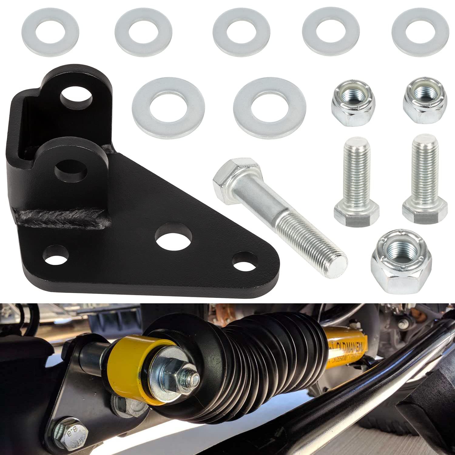 8007 Steering Stabilizer Relocation Bracket For Jeep Wrangler JK 2007 2008 2009 2010 2011 2012 2013 2014 2015 2016 2017 2018