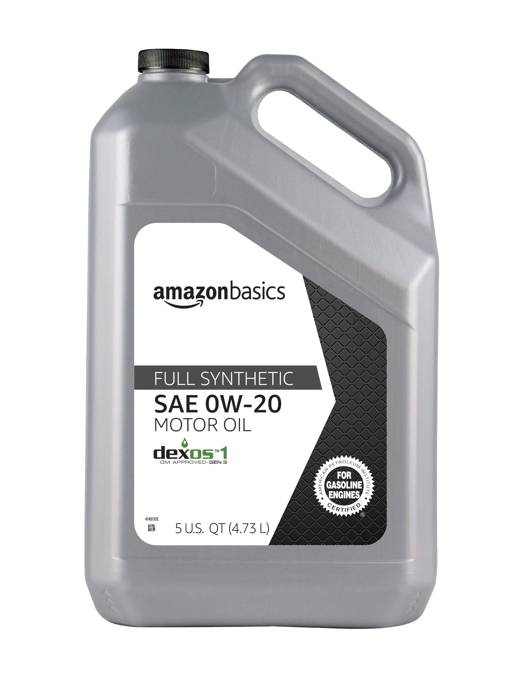 Amazon Basics Full Synthetic Motor Oil - 0W-20 - 5 Quart, 160 fl oz (Pack of 1)