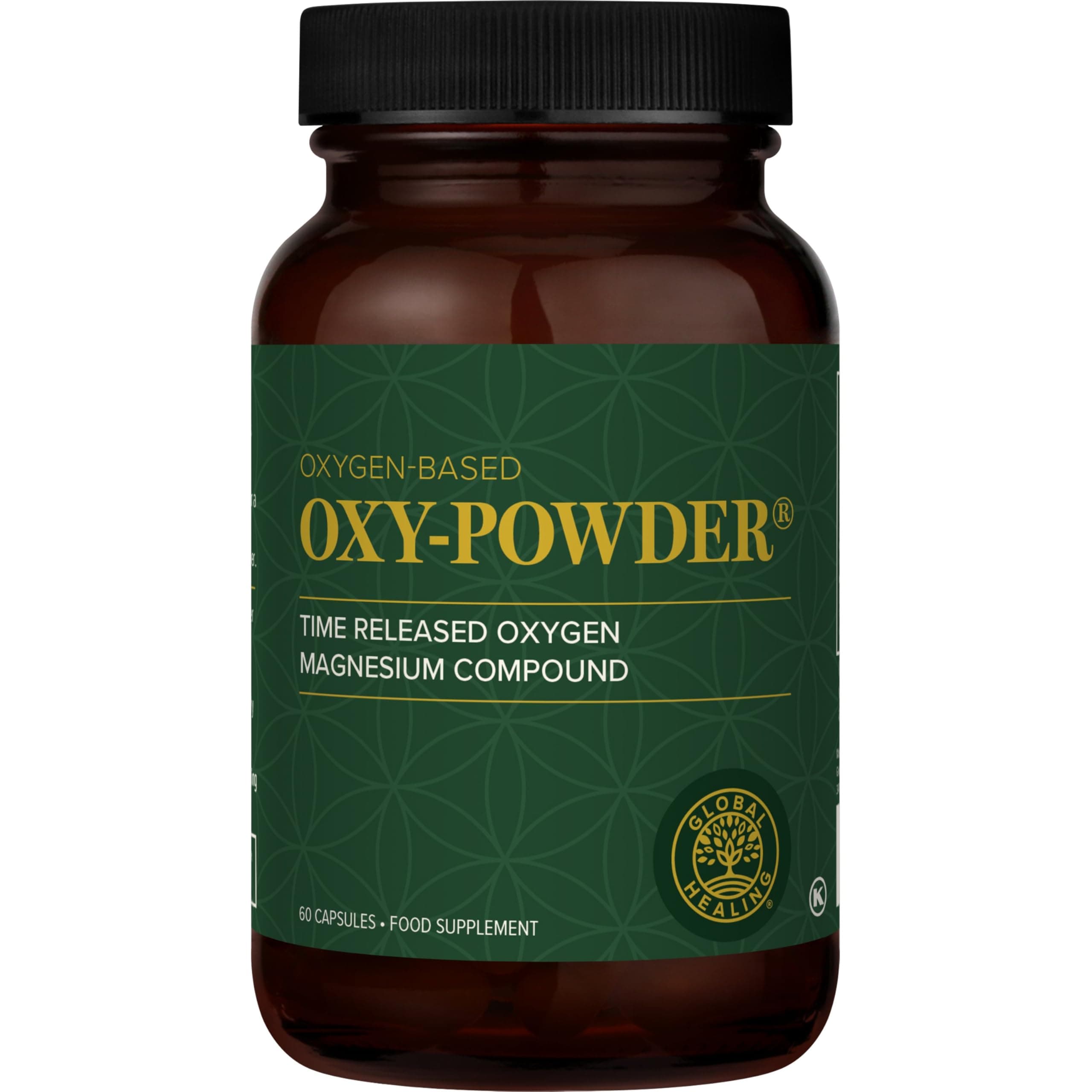 Global Healing Oxy-Powder Time-Released Oxygen Magnesium Compound - Colon Cleanse for Bloating & Occasional Constipation Relief - Detox Supplement for Adult Men & Women - 60 Capsules