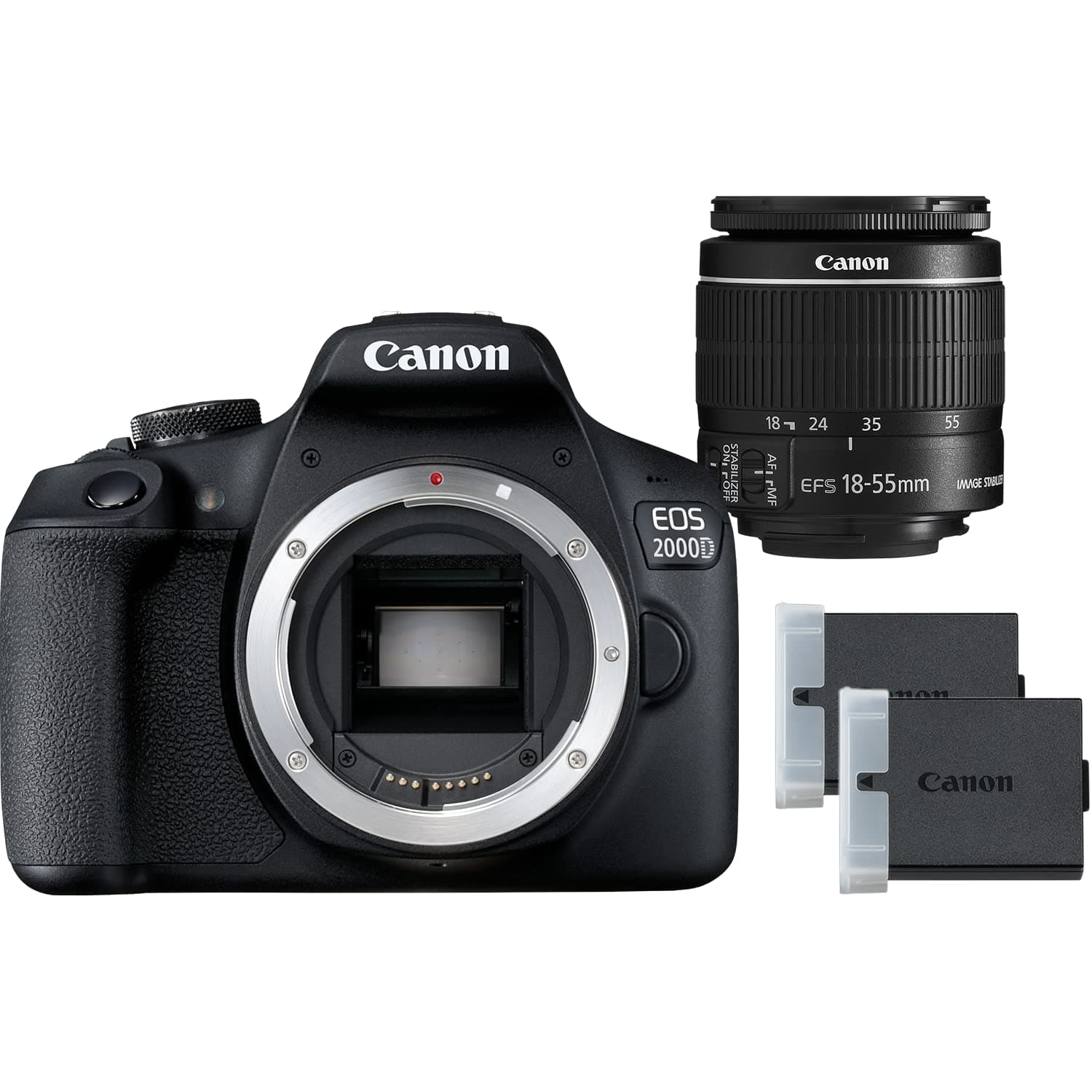 EOS 2000D + EF-S 18-55mm F3.5-5.6 IS II Lens + Spare Battery - Easy-to-use DSLR Camera with a Versatile Lens and a Spare Battery, Ideal for Portraits and Landscape - Amazon Exclusive