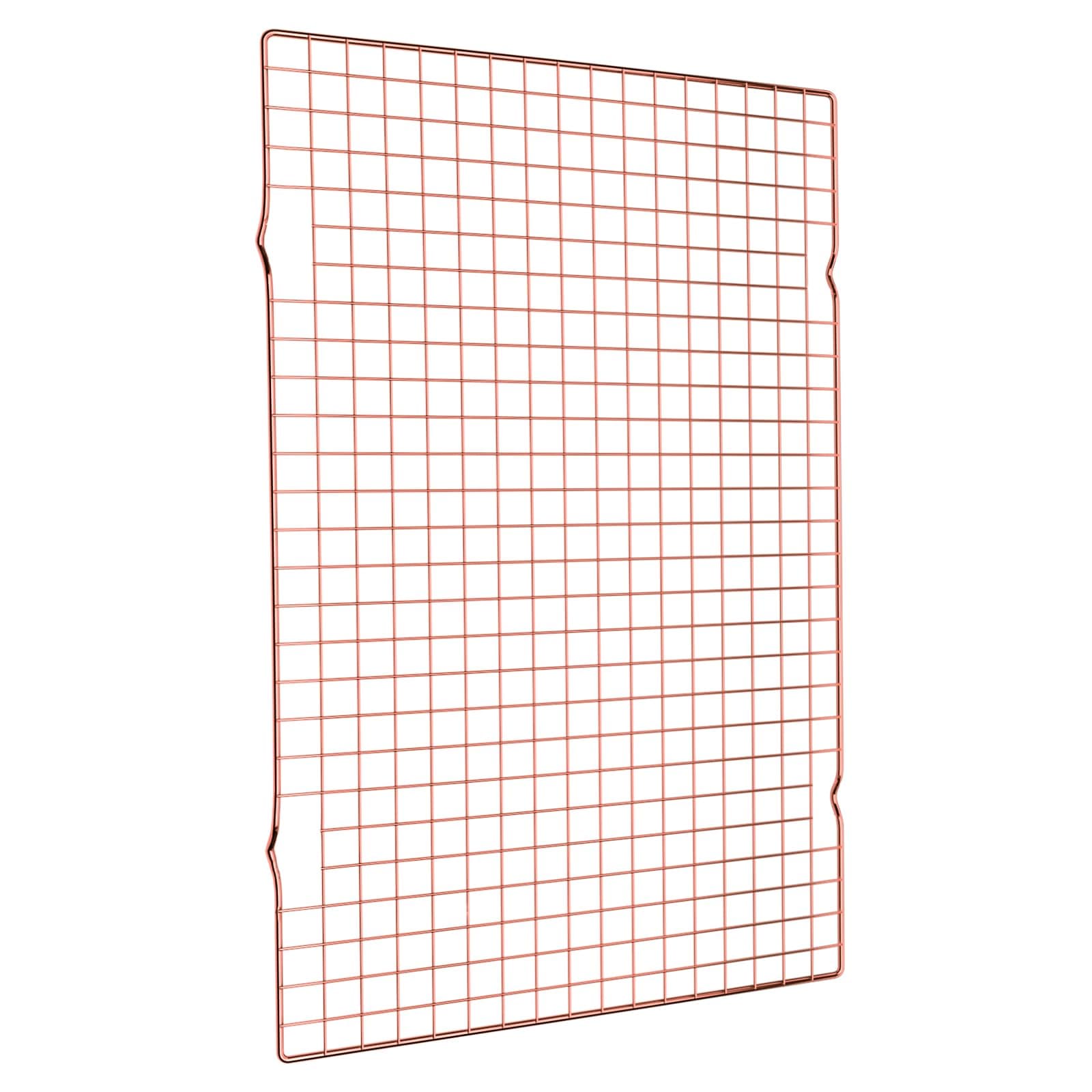 BRIOUT Cooling Rack for Baking, 16x10 Inches Baking Rack, Thick Wire Cookie Rack for Cooking, Roasting, Grilling, Drying, Oven Safe, Fits Half Sheet Pan, Rose Gold