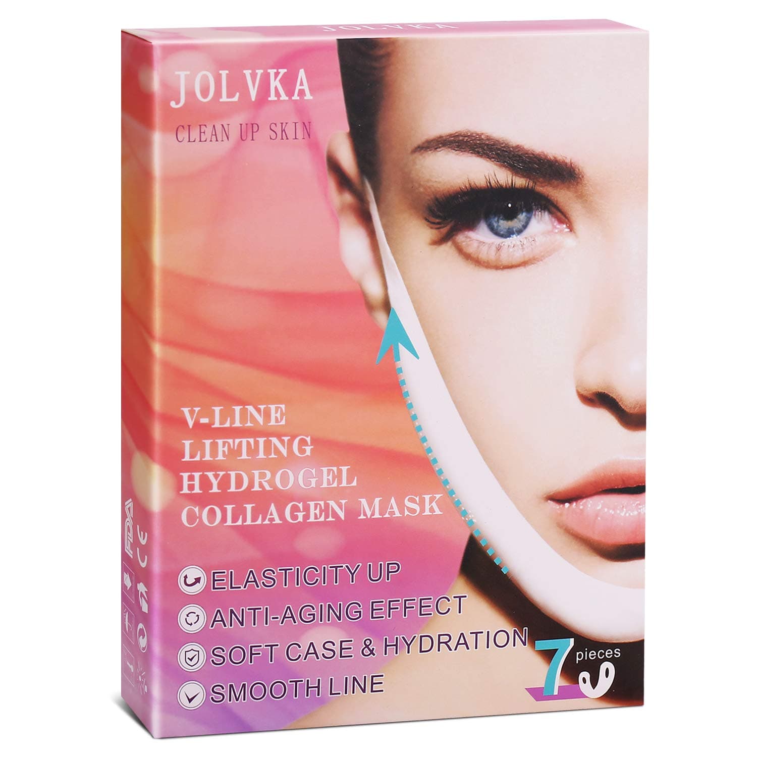 V Line Shape Face Lifting Mask, (7 Pcs) Double Chin Reducer, Chin Up Patch Lifting Mask