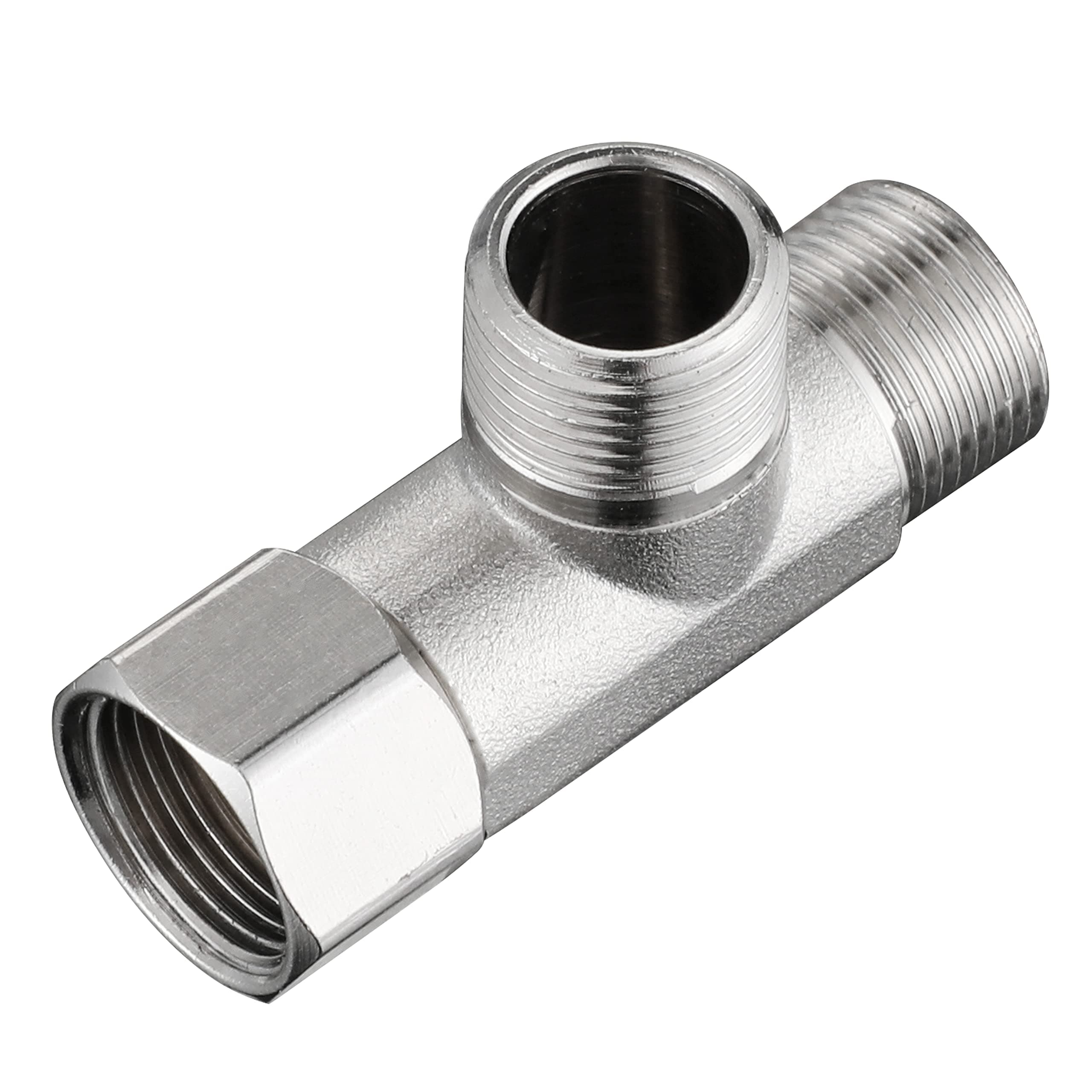 Bass 3/8 Compression Tee Valve Adapter - 3 Way, 3/8'' Inlet/Outlet, Angle Stop Valve, Add-A-Tee Connector, 2 PCS