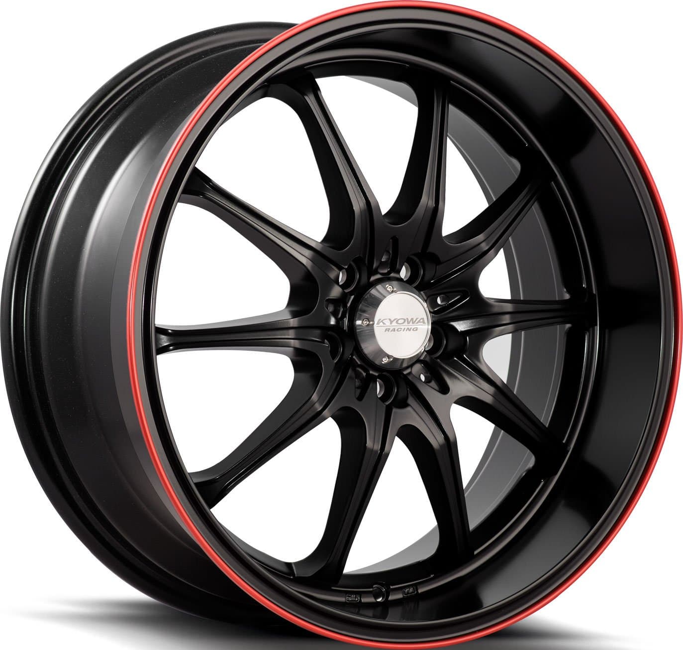 656A Trek 10 Flat Black and Red Stripe Wheel with Painted Finish (18x8"/5x100mm)