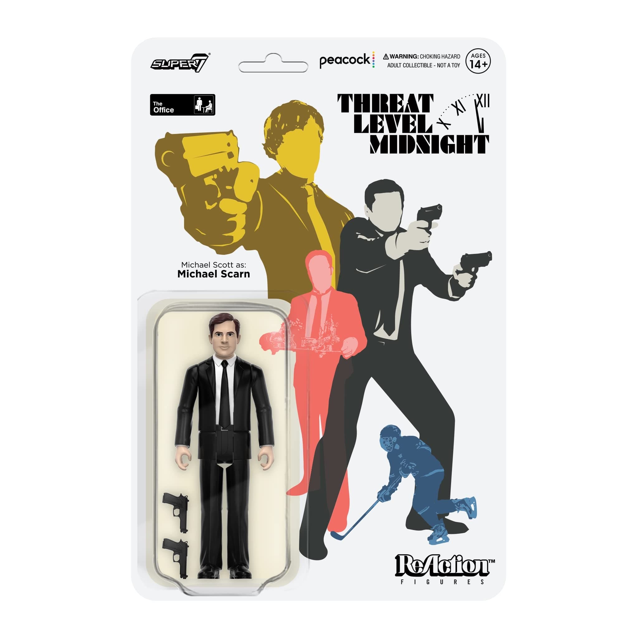 Super7 The Office Threat Level Midnight Michael Scott as Michael Scarn - 3.75" The Office Action Figure with Accessory Classic TV Show Collectibles and Pop Culture Toys