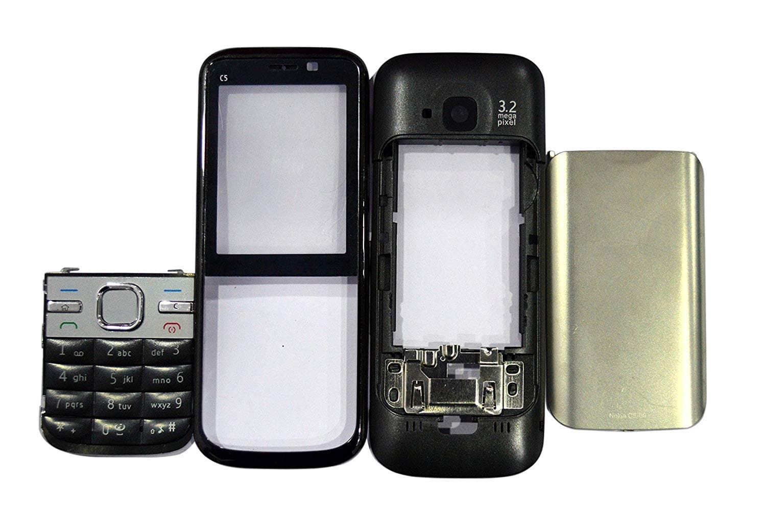 TOTTA Full Body Housing Back Panel for Nokia C5 (Black)