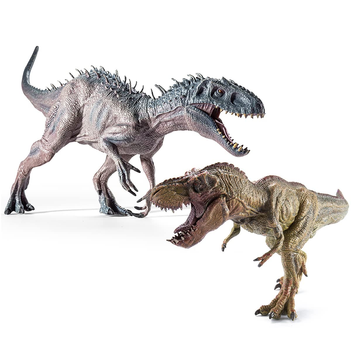 2Pcs Dinosaur Set, 15.7" Large Tyrannosaurus Rex and 12.2" Realistic T-rex, Educational Dinosaur Action Figure Wildlife Animal Model, Great for Collector, Party Favor, Birthday Gifts