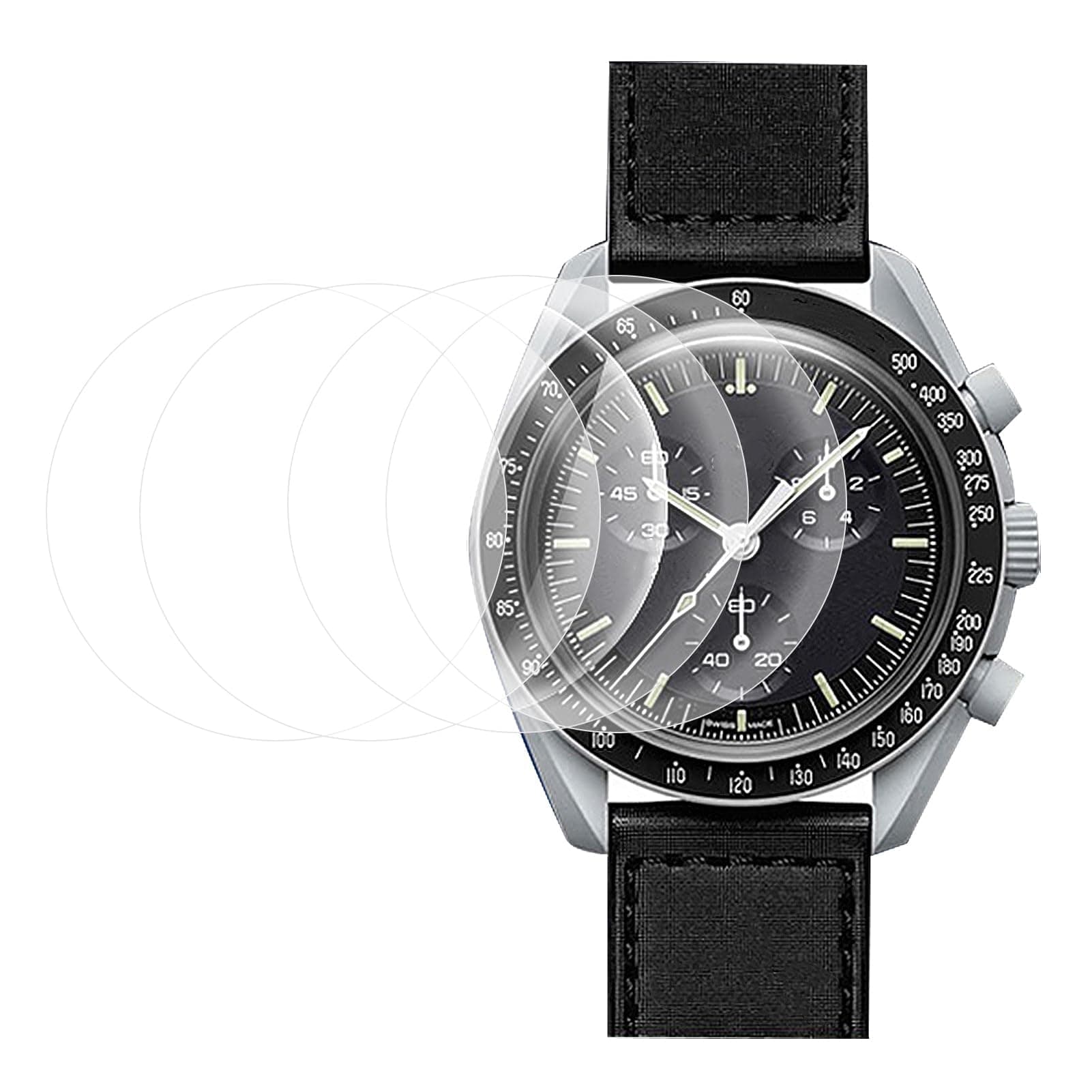 Hugwait6-Piece Screen Protector Compatible with Omega × Swatch MoonSwatch, HD Clear Watch Screen Protector, TPU Screen Protector Compatible with Omega Swatch Bioceramic MoonSwatch (42mm)