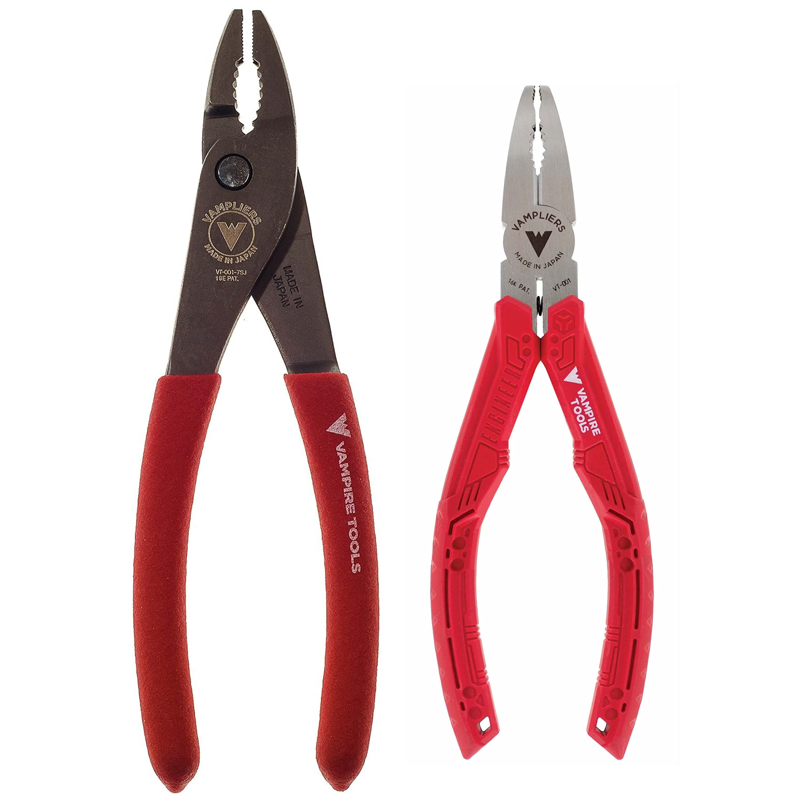 VAMPLIERS 2-PC Pliers Set: 6.25" Multipurpose Screw Extractor Pliers + 7" Slip Joint Screw Removal Pliers - Made in Japan. Premium Stripped Screw Extractor Tools.