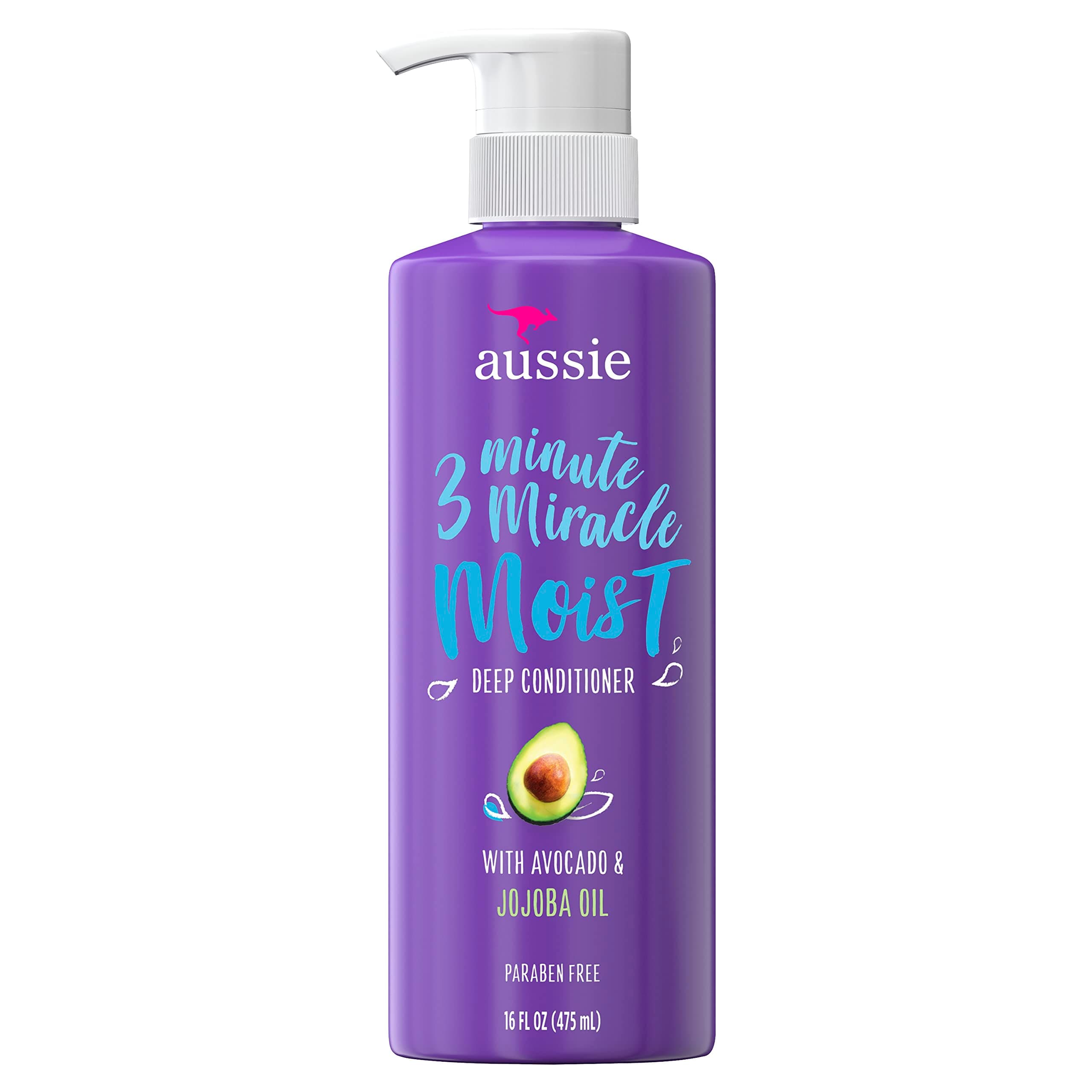 3 Minute Miracle Moist Detangling Deep Conditioner Treatment with Avocado Oil, 16 fl oz, Paraben and Sulfate Free