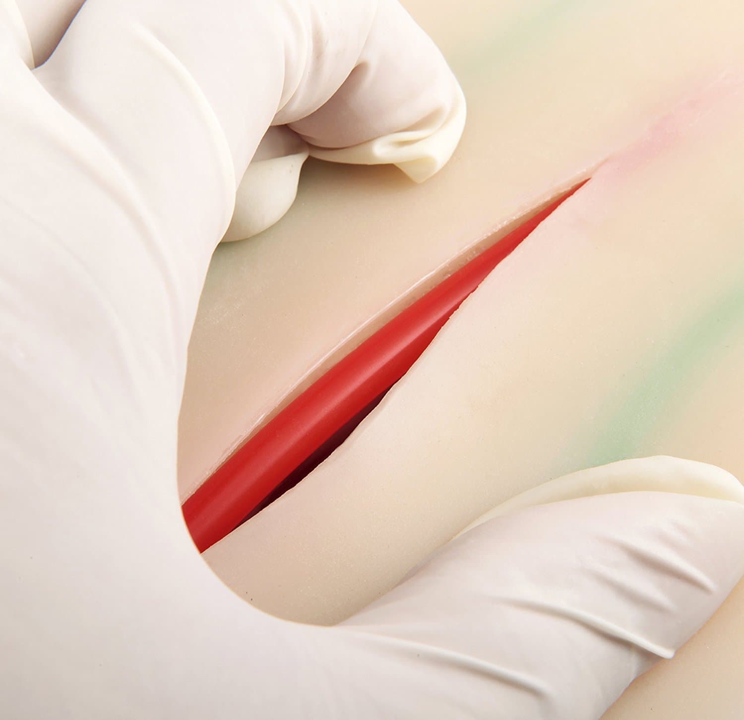 Venipuncture IV Injection Training Pad Model, 4 Veins Imbedded & 3 Skin Layers, Reusable & Durable (18 x 9 x 2.5CM)