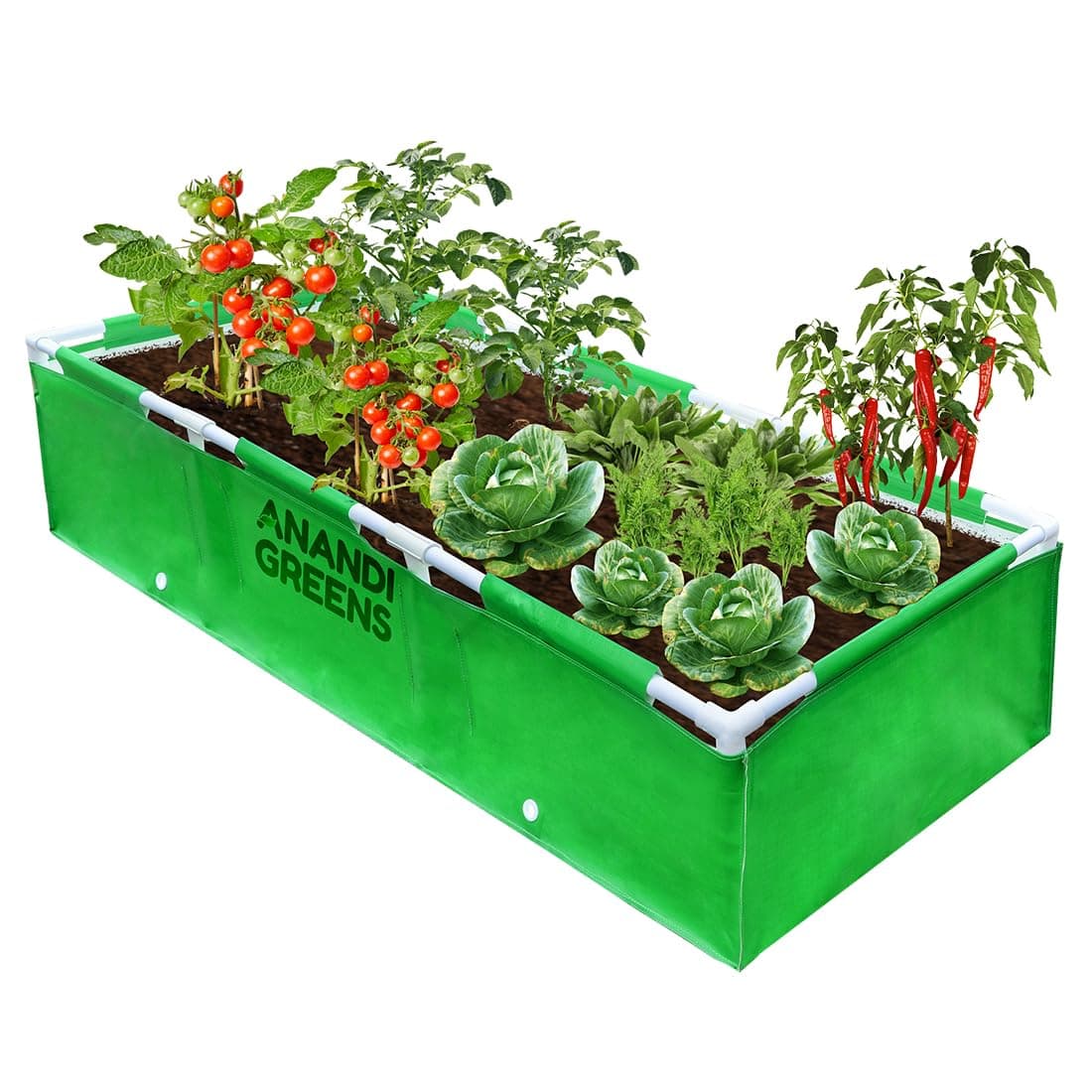 - Anandi Green's HDPE UV Protected 360 GSM Rectangle Plants Grow Bag Pack of 1 (5X2X1.5 FIT)