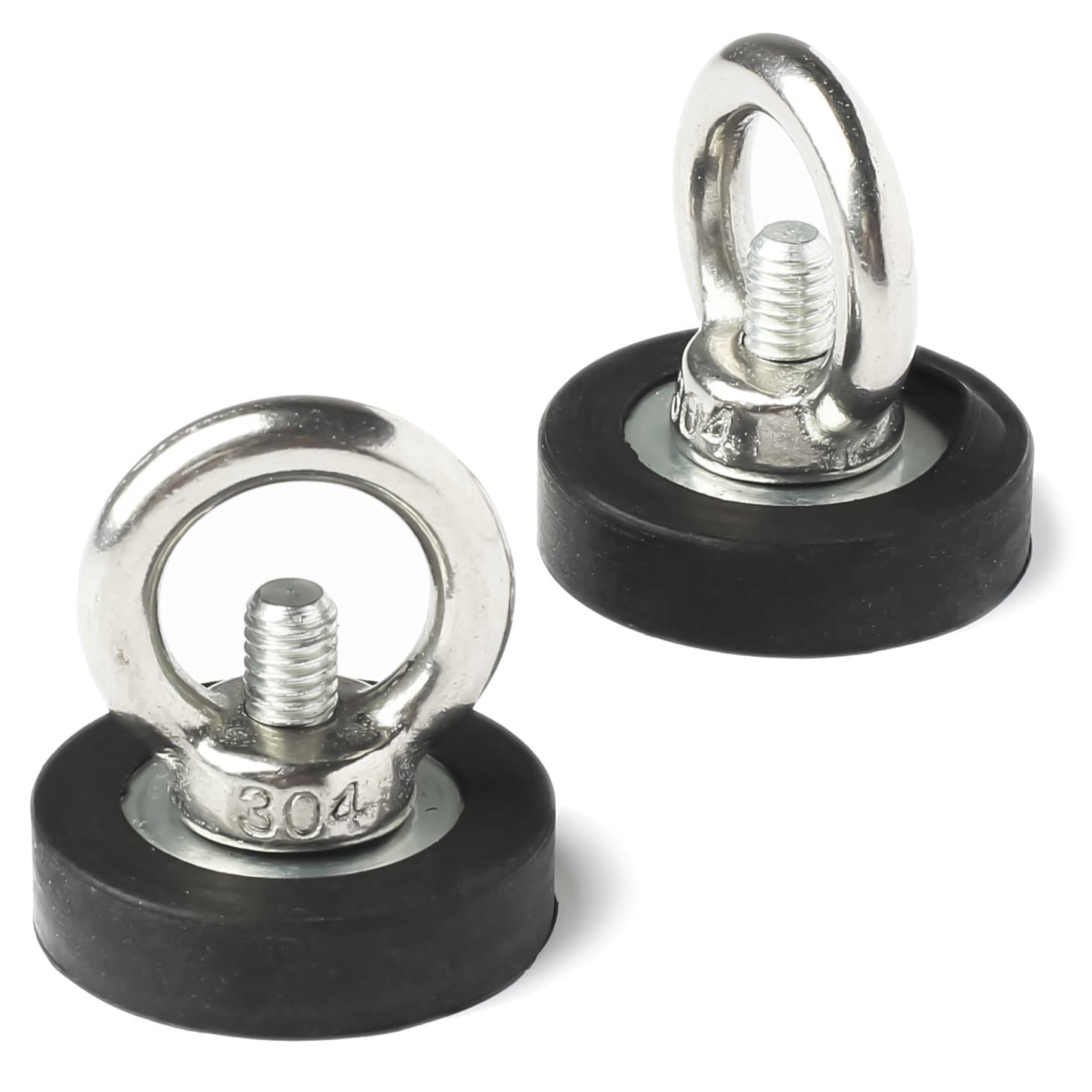 Magnetic Hook by SUITECH -Neodymium Magnet with Countersunk Hole and Eyebolt (32 mm (Rubber Base))