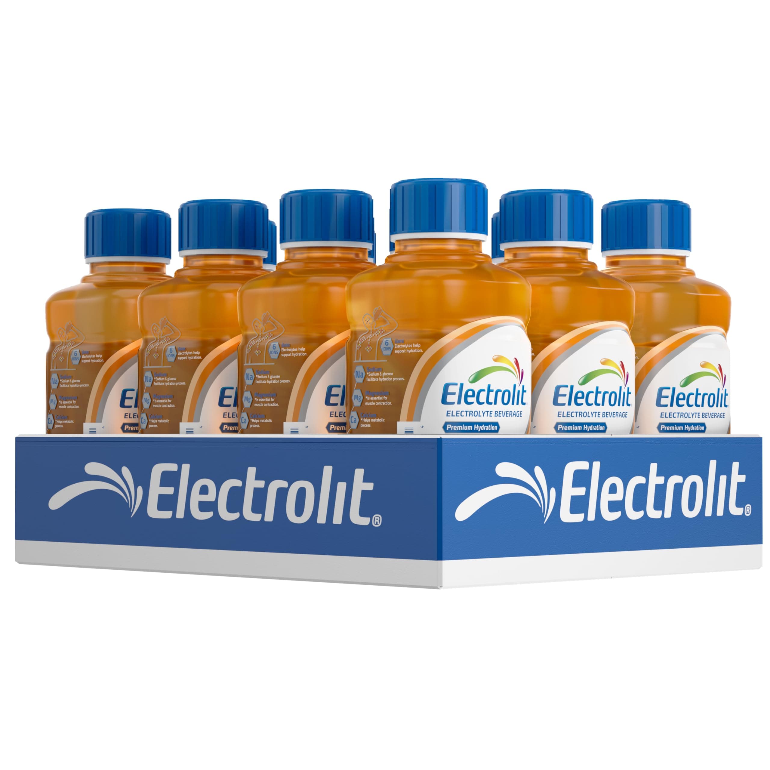 Electrolyte Beverage, Orange, 21 Fl Oz bottle (Pack of 12)