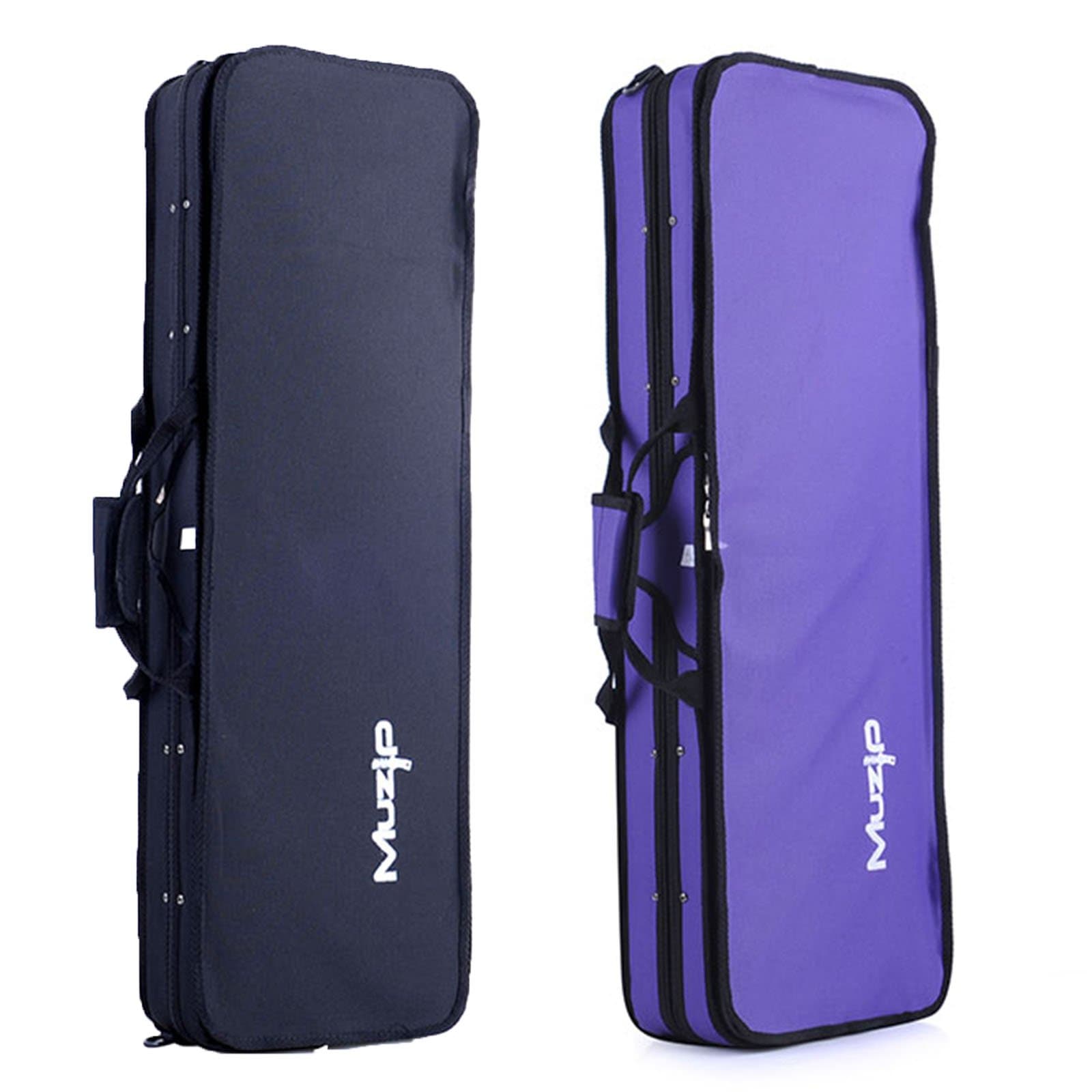 Muzip Violin Case, Three Quarter Size 3/4, Professional Oblong Light Suspension Violin Hard Case, 2 Colours (Black)