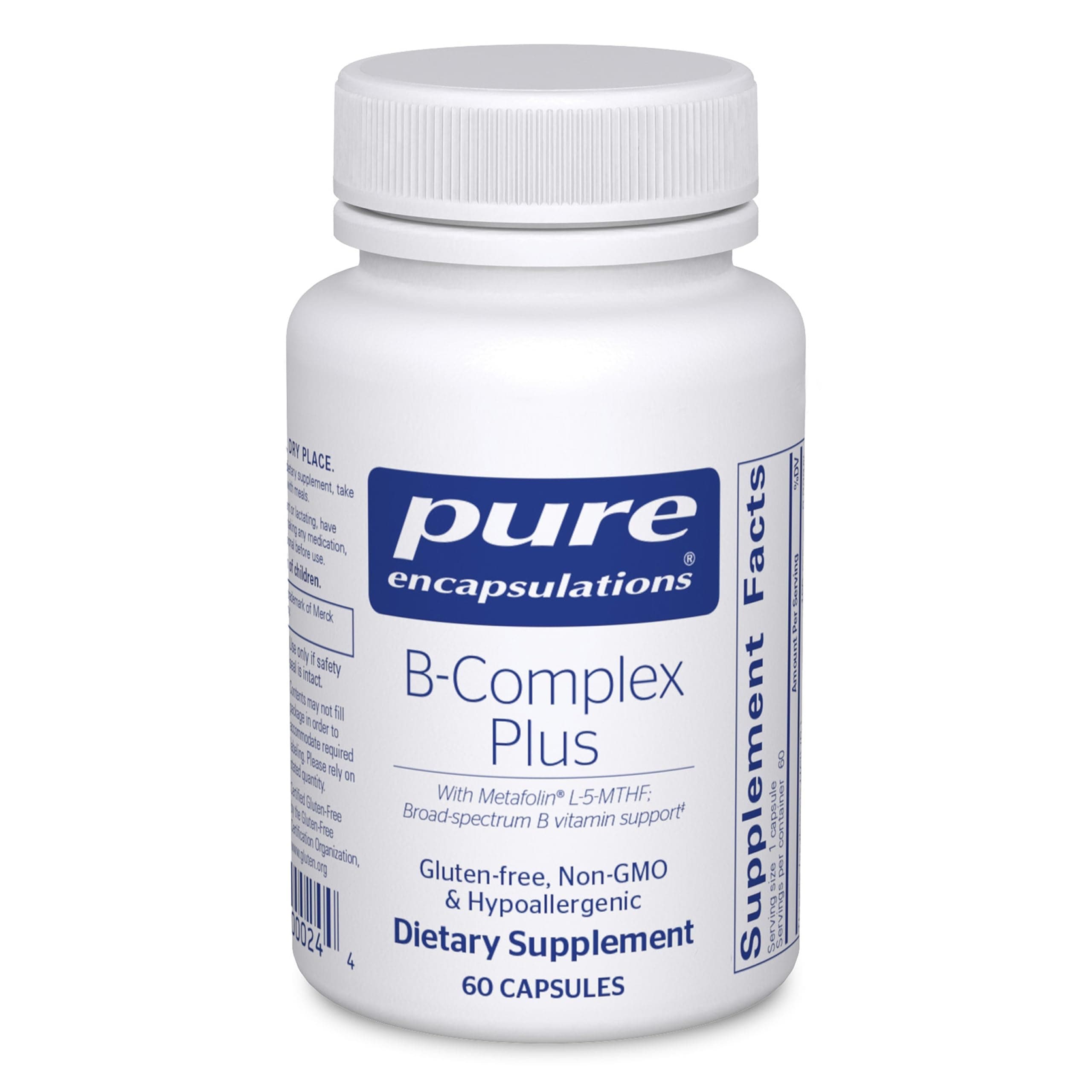B-Complex Plus - B Vitamins Supplement to Support Neurological Health, Cardiovascular Health, Energy Levels & Nervous System Support* - with Vitamin B12 & More - 60 Capsules