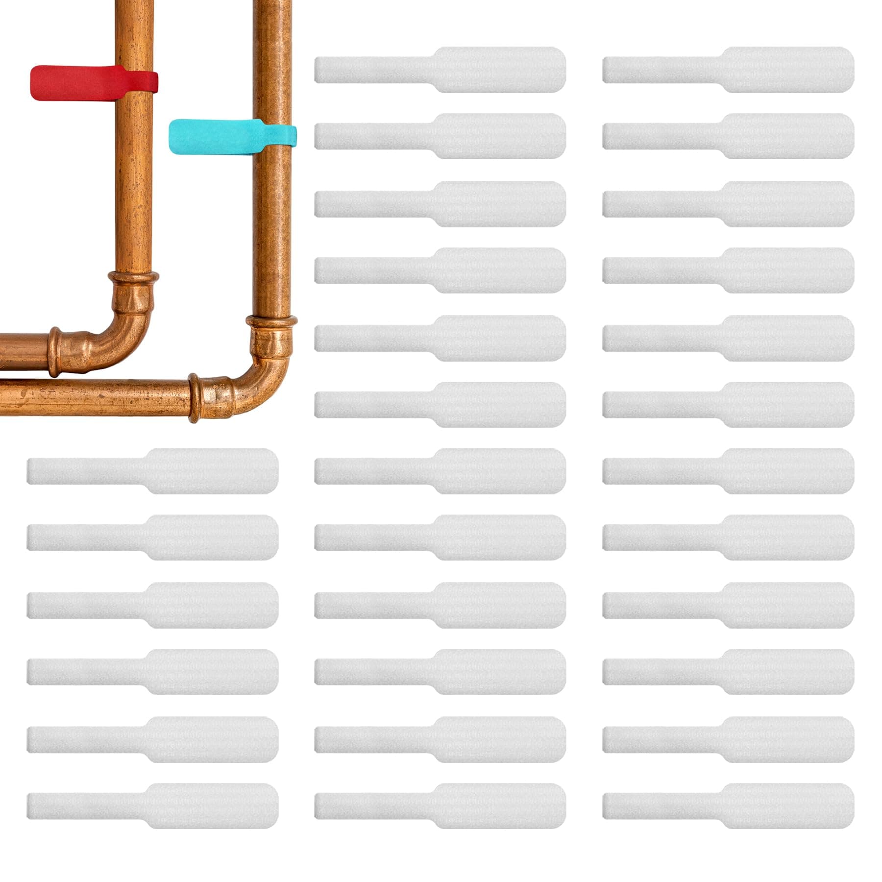 Wrap-It Storage Cable Labels - Large, White (30-Pack) Write On Cord Labels, Wire Tags for Cable Management and Organizer for Electronics, Computers and More