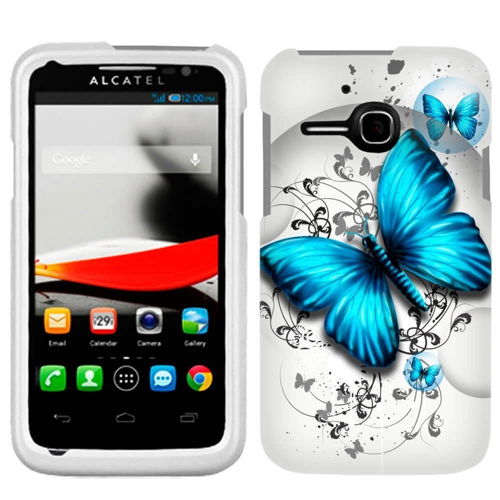 Alcatel OneTouch Evolve Blue Butterfly Phone Case Cover