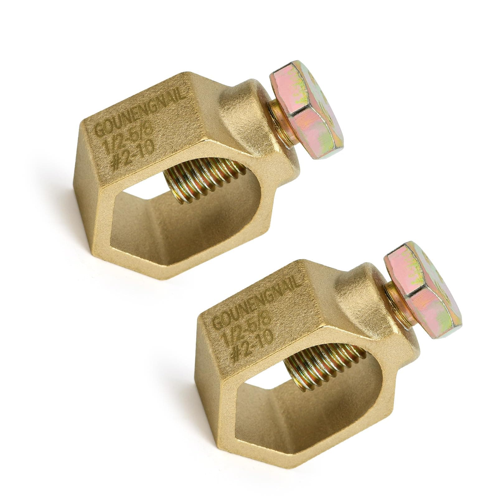 Copper Ground Rod Clamp, Great for 1/2”- 5/8’’ Grounding Rods (2, CP58 (1/2''-5/8''))