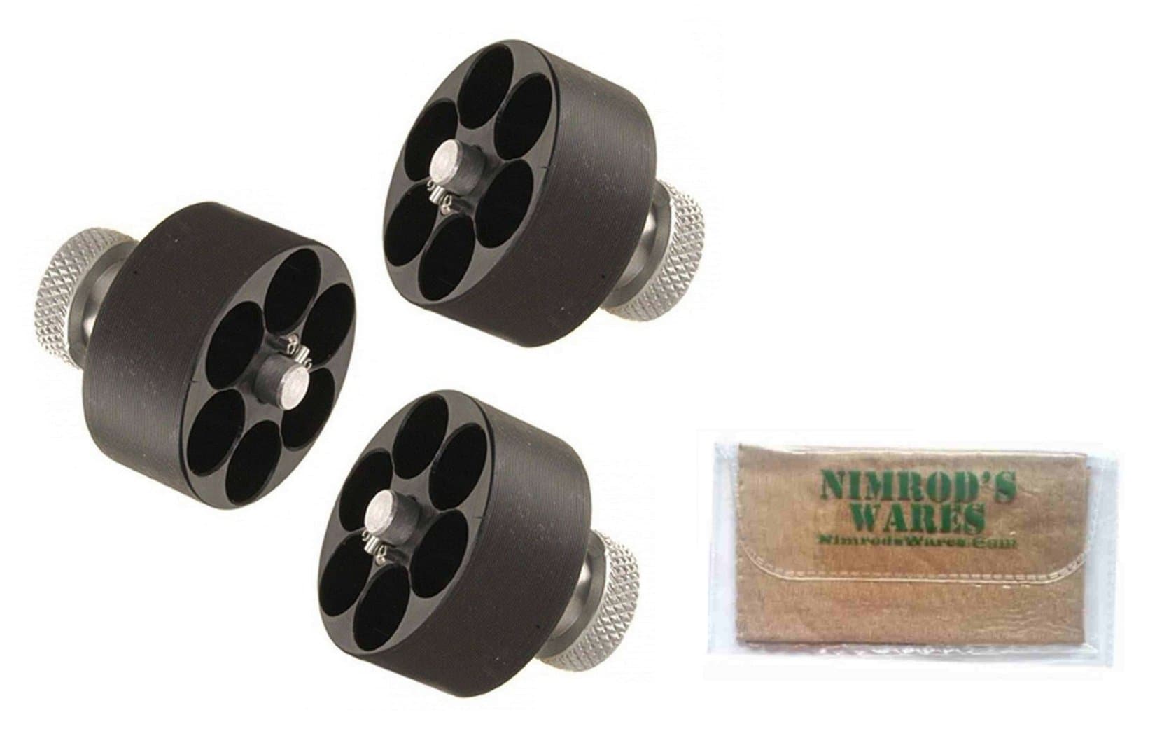 Nimrod's Wares 3-Pack HKS Speedloader .38 .357 S&W Dan Wesson Charter Taurus 10A Microfiber Cloth