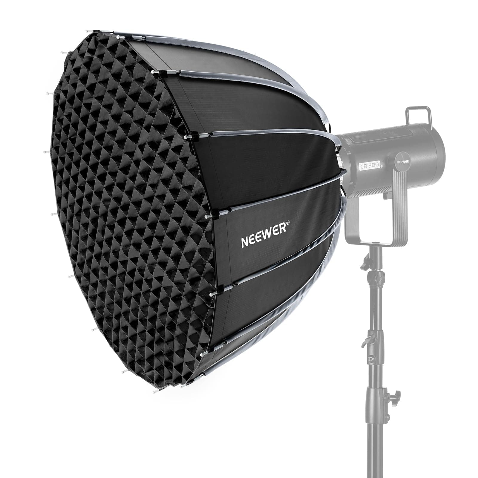 NEEWER 28"/70cm Parabolic Softbox Bowens Mount, Quick Release with Diffusers/Grid/Bag for Video Continuous Lighting CB60 CB200B MS60 MS150B Q4 Compatible with Godox Compatible with Aputure 600d, NS70P