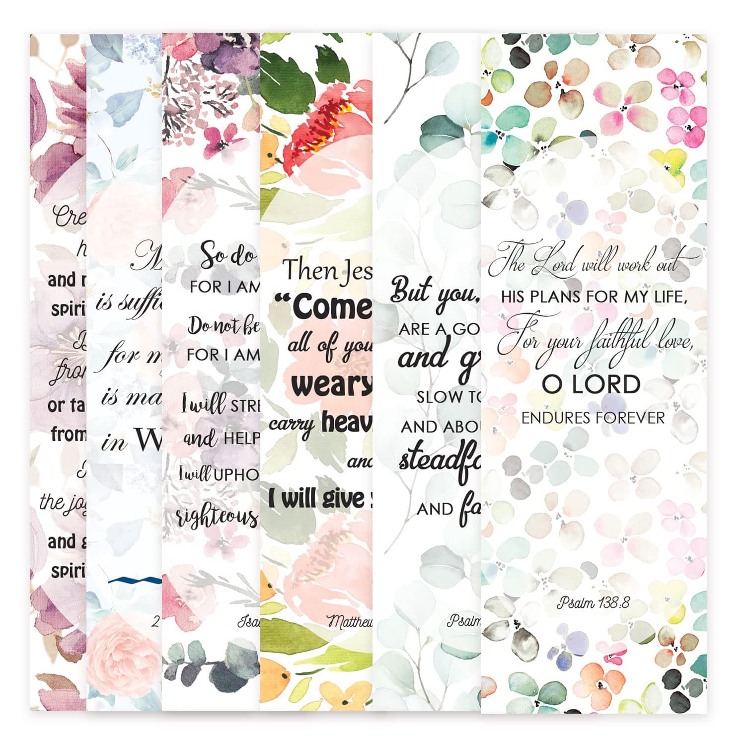 Creatie Bible Scripture Verse Bookmarks | Pack of 50 | 1.75Inx5.25In | Without Magnet