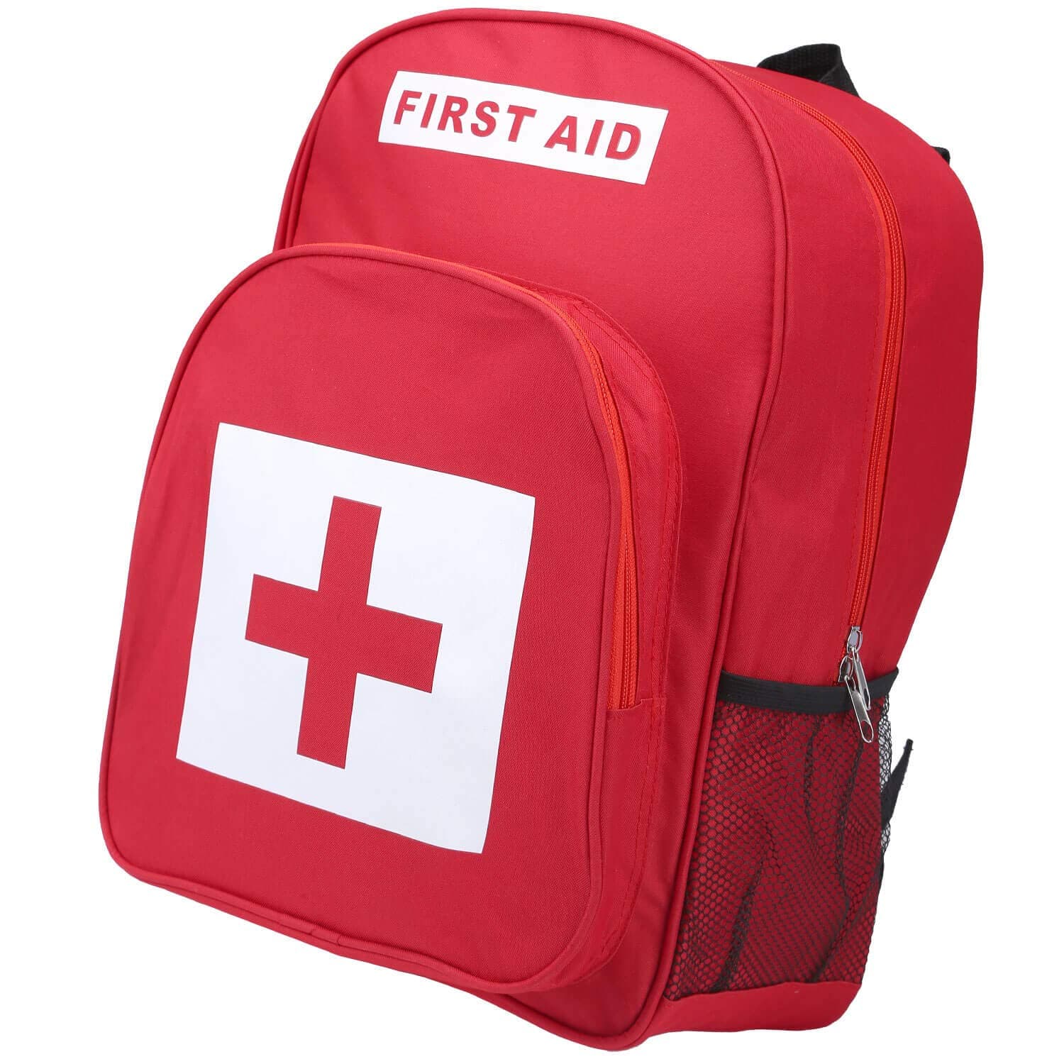 First Aid Bag - EMT Medical Backpack Large Empty Emergency Treatment Backpacking Storage Organizer Travelling Camping Cycling Hiking Car (Red)