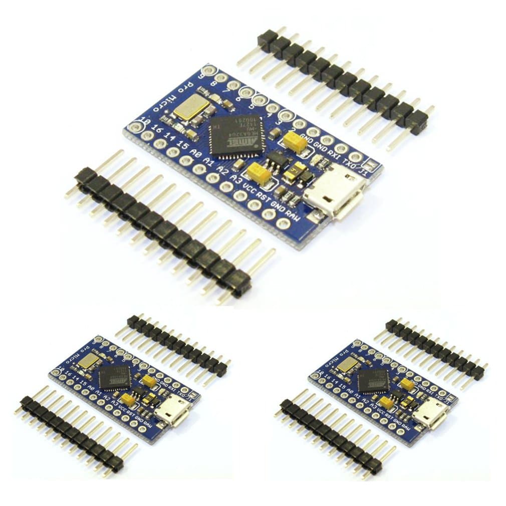 HiLetgo 3pcs Atmega32U4 5V 16MHz Bootloadered IDE Micro USB Development Board Microcontroller Compatible to Arduino Pro Micro Serial Connection with Pin Header