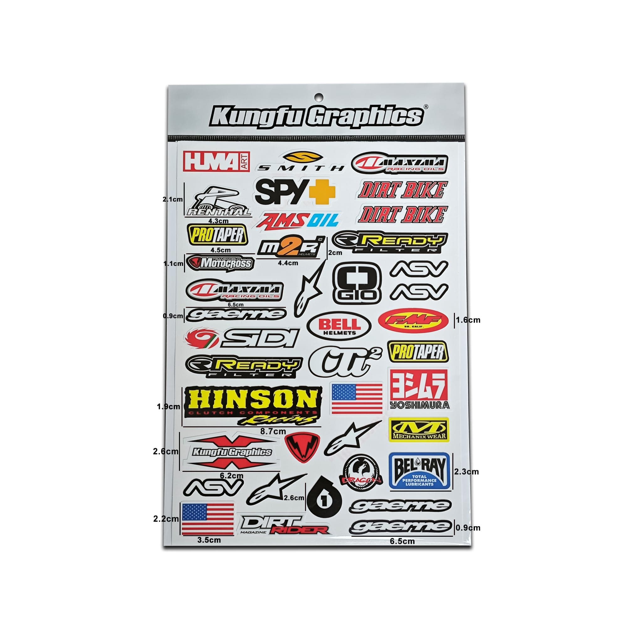 Micro Sponsor Logo Racing Sticker Sheet Universal (7.2X 10.2 inch), White, MSS (7)