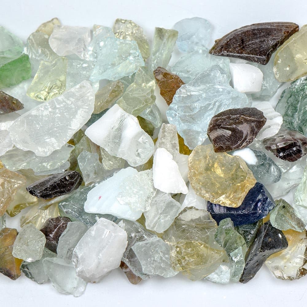 My Fireplace Glass - 5 Pound Fire Glass with Fire Pit Glass - Small, 1/4 - 1/2 Inch, Confetti Mix