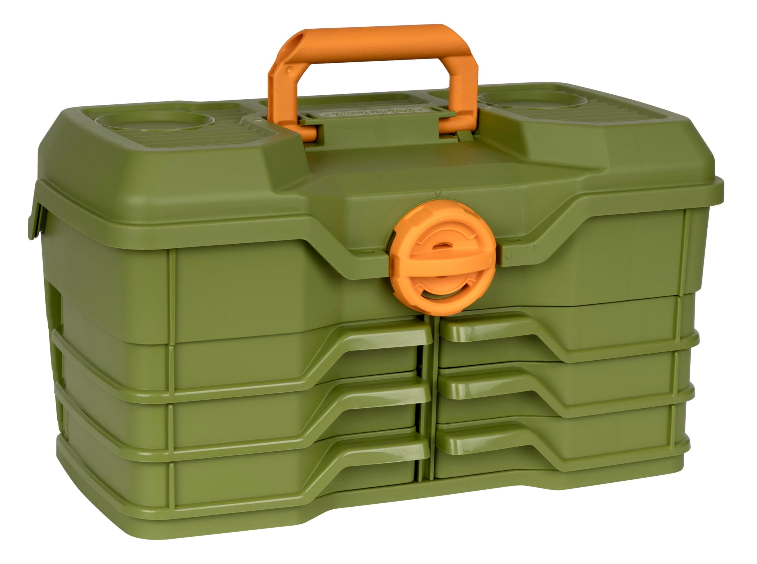 Flambeau Outdoors NextGen 6/0 Large Tackle Box, 6 Pivot Trays, 32 Compartments, Advanced Tackle Storage Organizer, Green