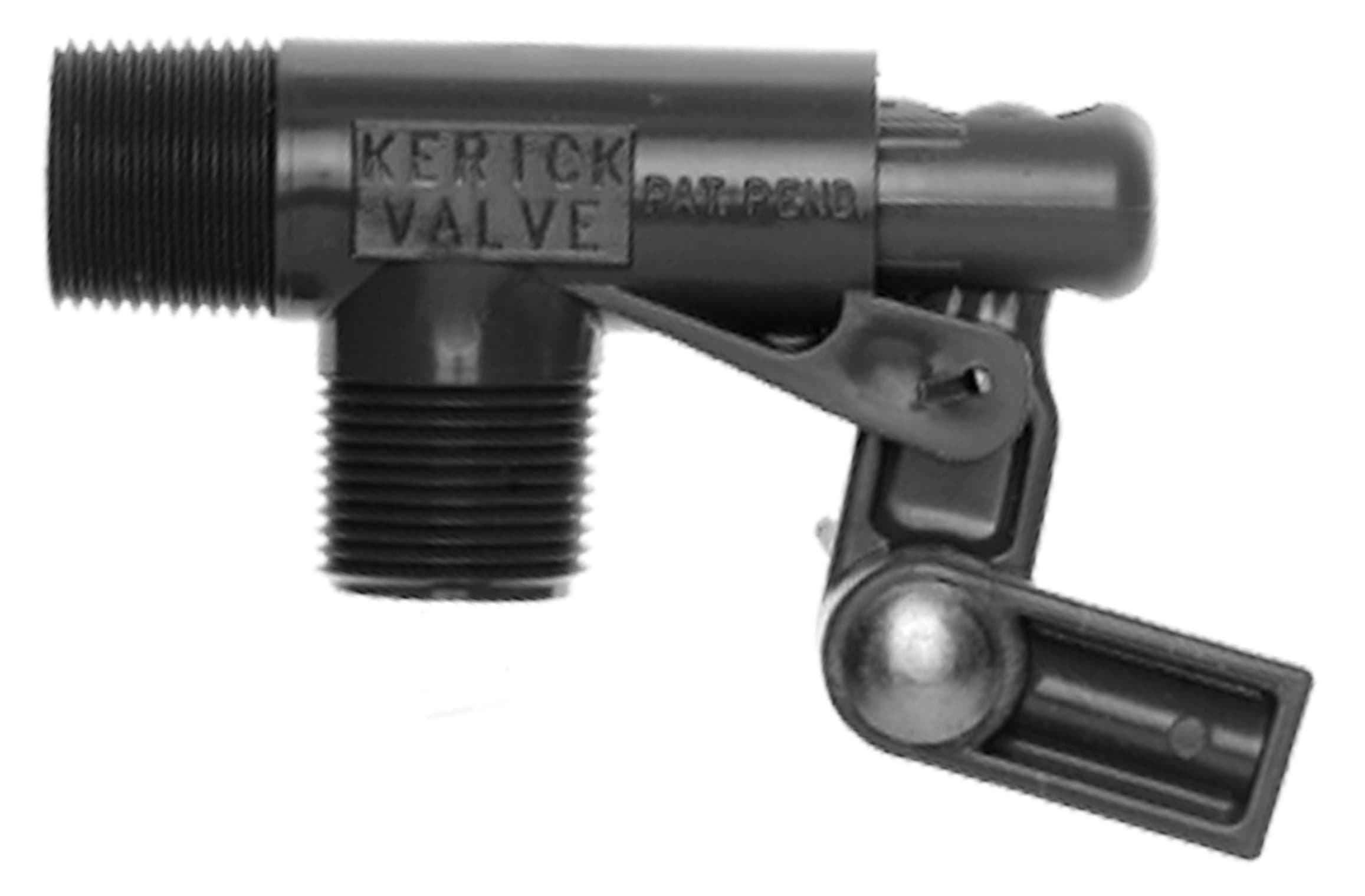 Kerick ValvePS75LS PVC Float Valve, Standard Mount, 16.5 gpm at 60 psi, 3/4" NPT Male