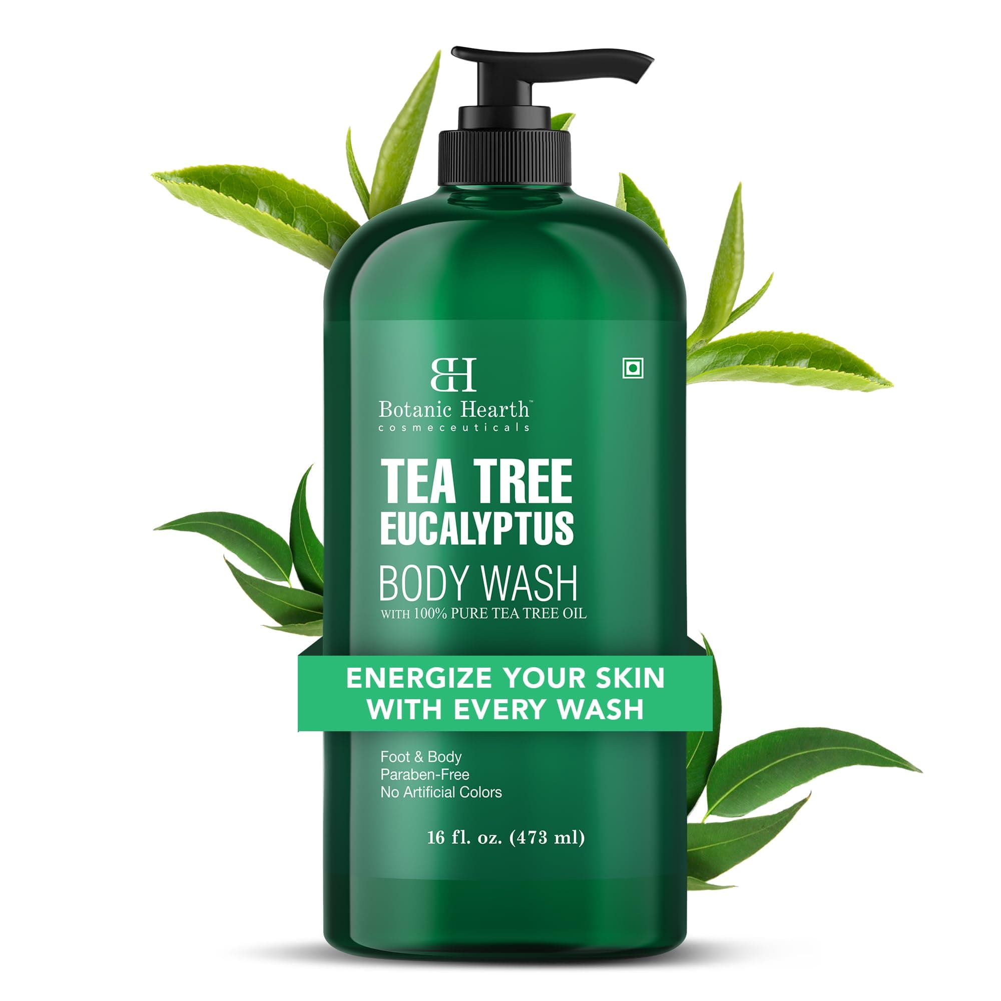 Eucalyptus & Tea Tree Body Wash – Refreshing & Invigorating Shower Gel for Men & Women, Helps Soothe Skin, Sulfate & Paraben Free – 16 fl oz