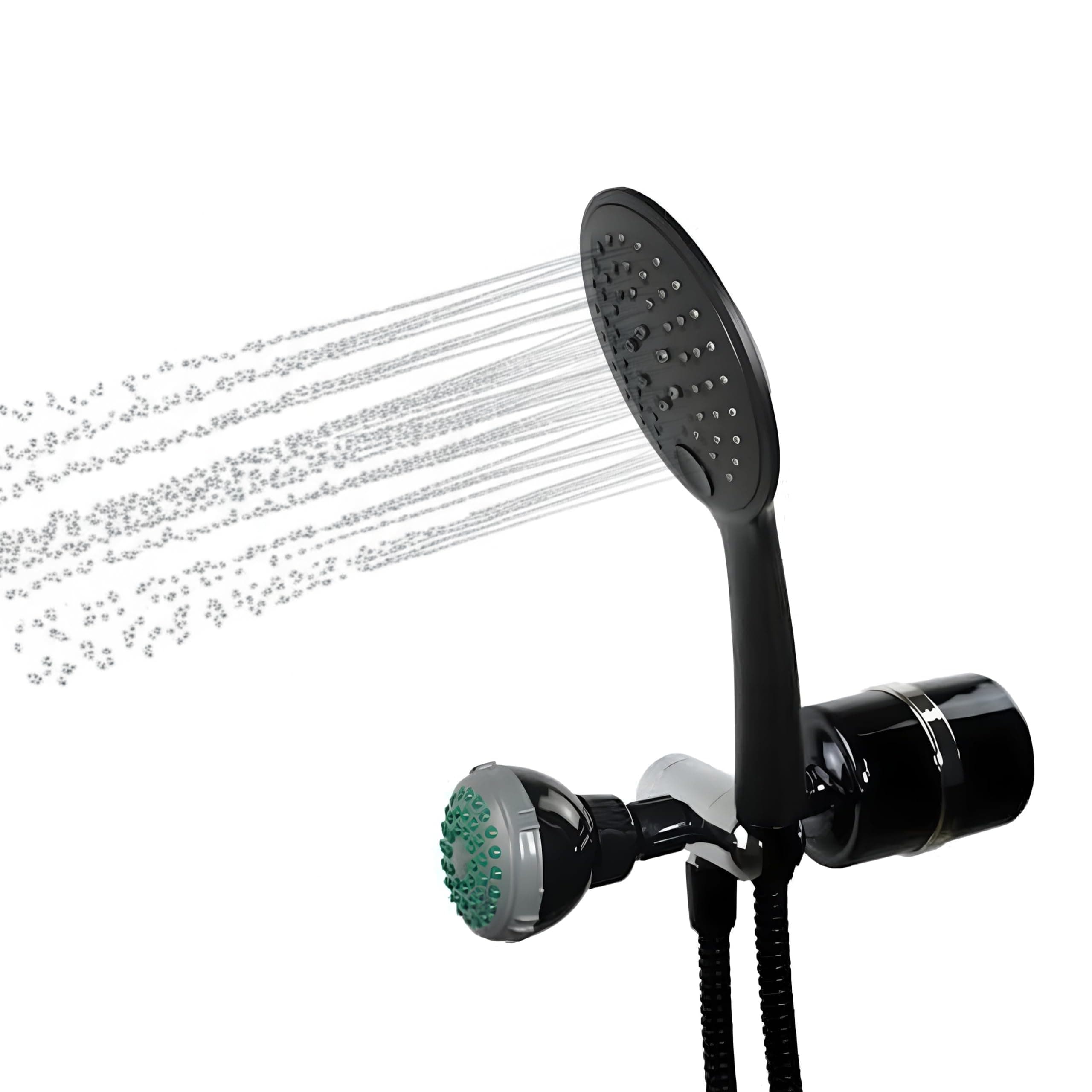 Luxury 2-in-1 Handheld and Shower Head Combo Filter System - Black - BPA Free | 1.25-2.5 GPM | Reversible Cartridge | Great for Dechlorination