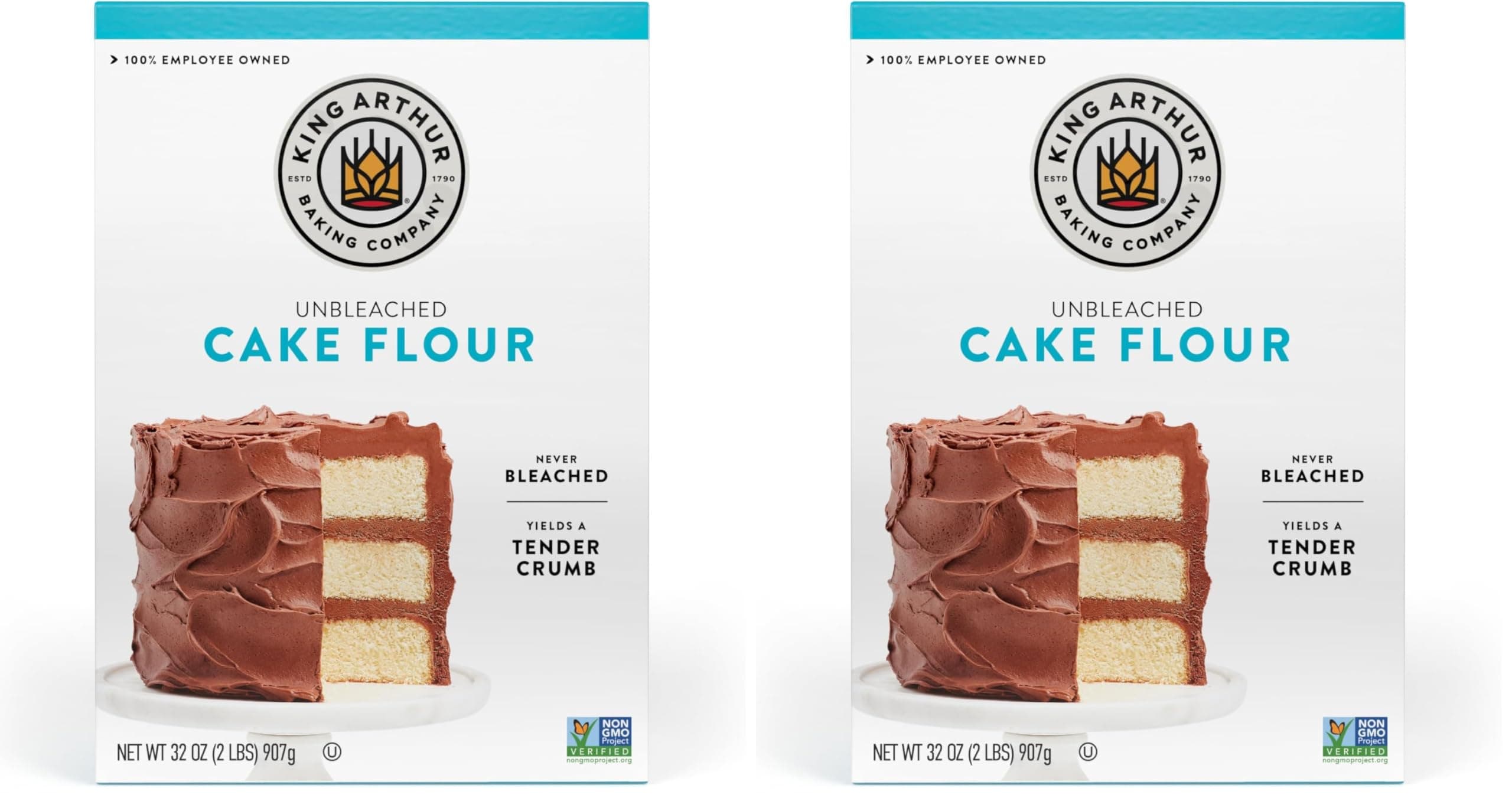 Cake Flour Unbleached and Unenriched, Non-GMO Project Verified, No Preservatives, 2 Pounds (Pack of 2)