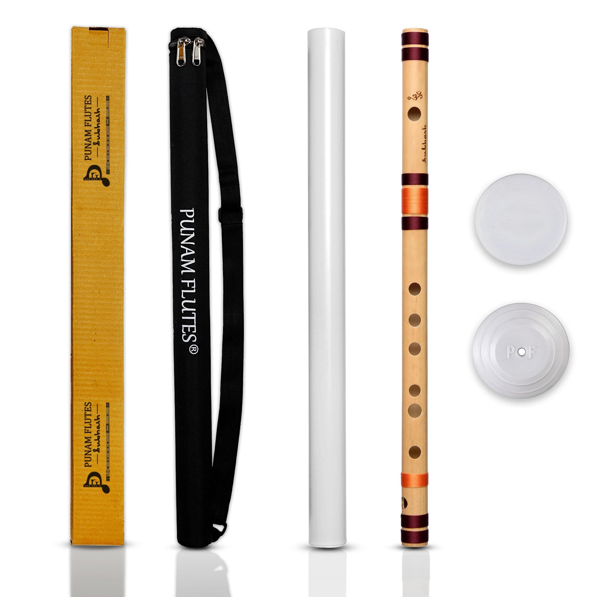 Punam Flutes D Natural Medium Right Hand Bansuri Size 17.3 Inches