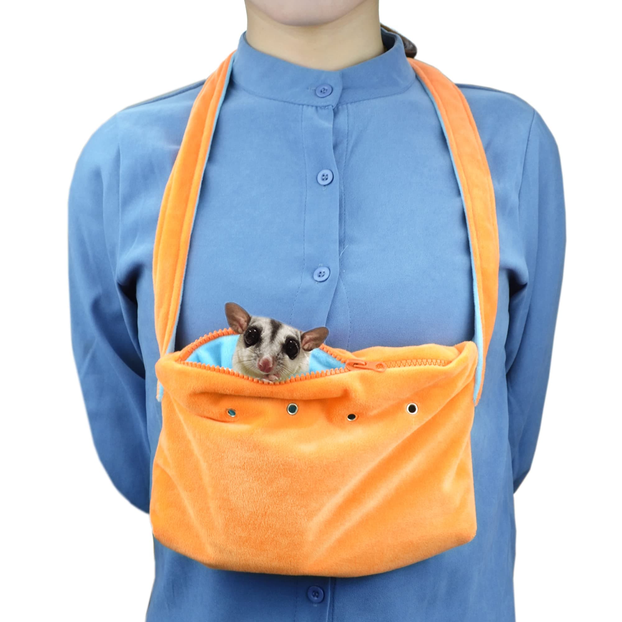 Sugar Glider Bonding Pouch Carrier Bag Sling with Adjustable Strap for Gliders Ferret Rat Hedgehog Hamster Small Pets