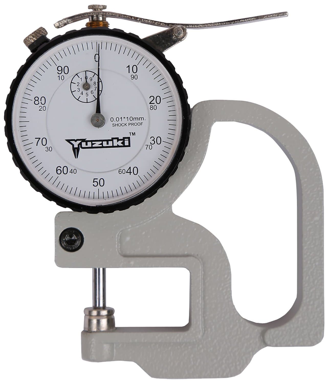 YUZUKI Dial Thickness Gauge – 0.01mm Precision, 10mm Measuring Range, High-Accuracy Measurement Tool for Surface Thickness