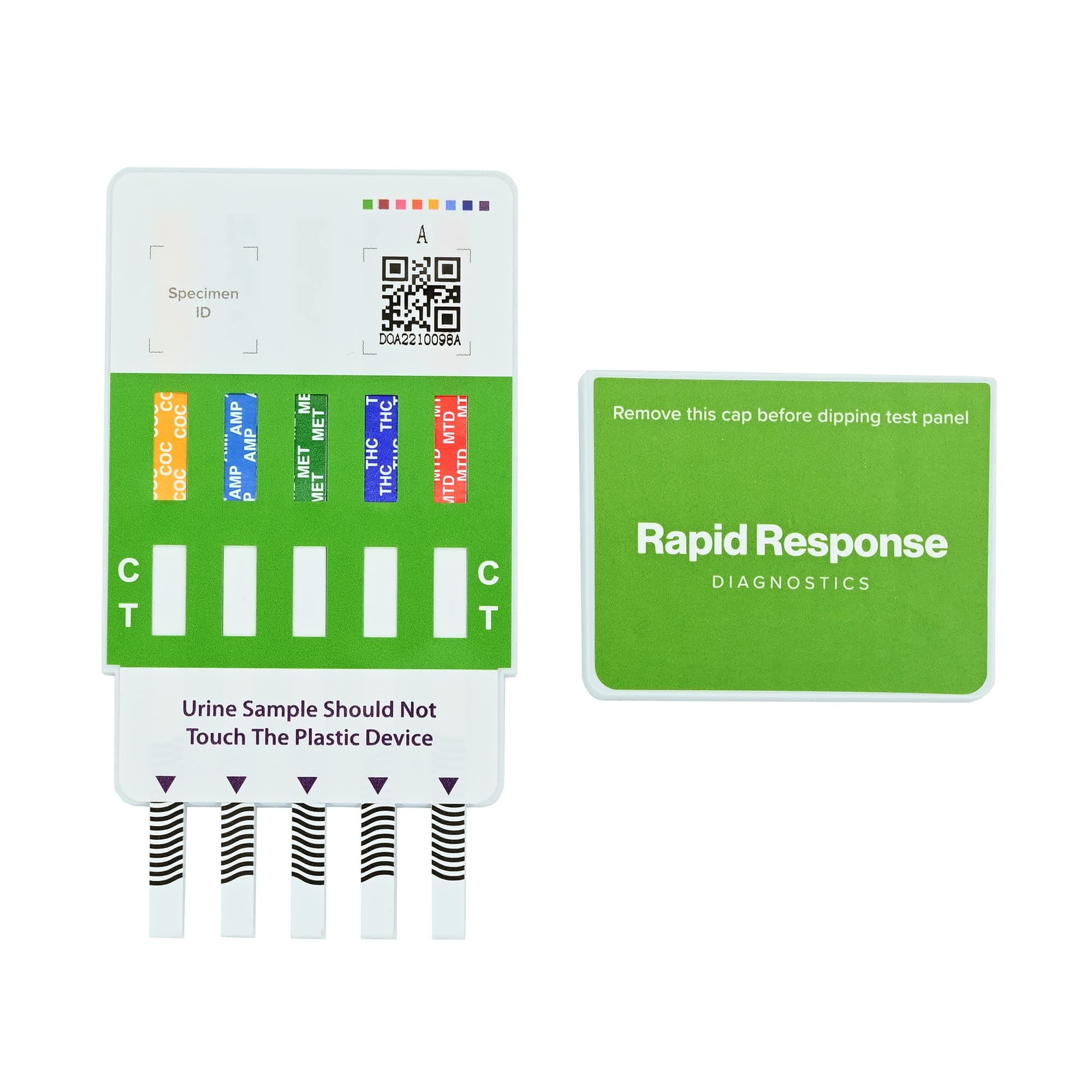 Rapid Response D10.1-1P29-25 10 Drug Test Panel-(10.1), Includes COC300, AMP1000, MET1000, THC50, MTD300, OPI2000, PCP25, BAR300, BZO300, TCA1000 (Pack of 25)