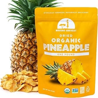 Pineapple Dried Fruit Snacks | Organic Dried Pineapple Chunks | Gluten Free Healthy Snacks for Kids and Adults | No Sugar Added, Vegan, Non GMO, Direct Trade | 1 Pound Resealable Bag